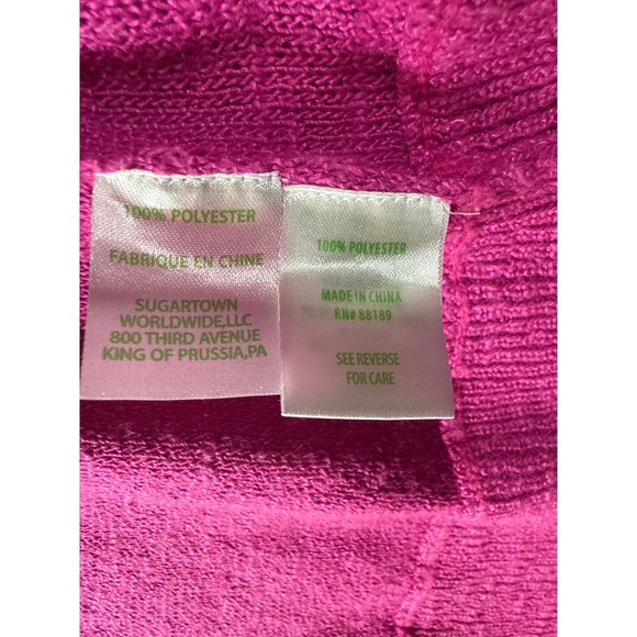 Lilly Pulitzer Cardigan Open Front Knit Sweater Jacket Fuchsia Pink Size Small - Picture 9 of 10
